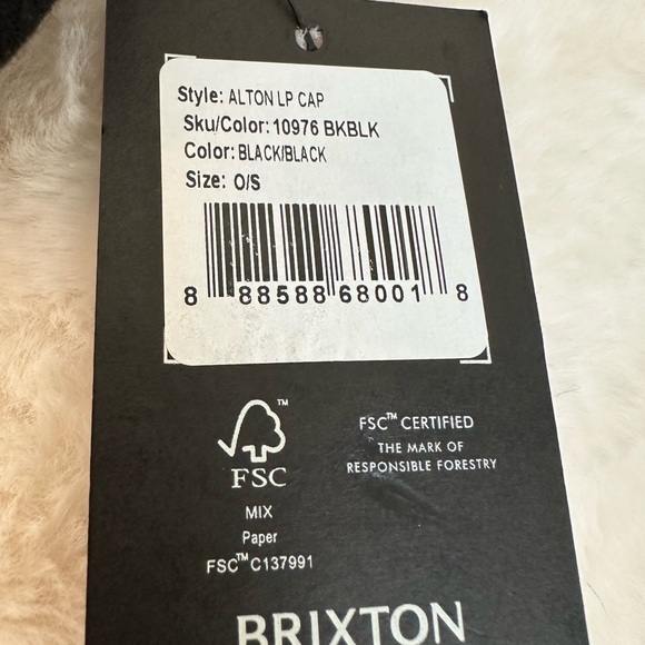 NWT Brixton Alton LP black adjustable strap back cap. Soft poly blend hat O/S - Picture 5 of 6